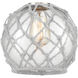 Ballston Farmhouse Rope 1 Light 8 inch Antique Copper Mini Pendant Ceiling Light in Clear Glass with White Rope, Ballston